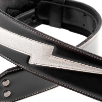 RightOn Straps Mojo Bolt II Silver Glitter Ремень для гитары, текстиль/синтетика