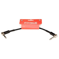 FORCE FGC-19/025L Патч-шнур гитарный, JACK 1/4" (угловой) <=> JACK 1/4" (угловой), 25см
