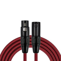 Kirlin MWC-270 8M RDA Шнур микрофонный XLR (female) ⇔ XLR (male), 8 метров, черный/красный