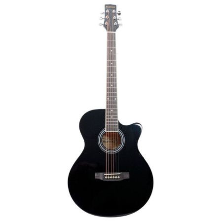 Martinez W-91C/BK Гитара акустическая FOLK 39", с вырезом, цвет чёрный