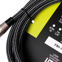 LEEM FBS-3(BK/WH) Шнур инструментальный JACK 1/4"(прямой) ⇔ JACK 1/4"(прямой), 3 м., черный/белый