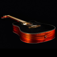 KEPMA EDC Black Matt Гитара акустическая Dreadnought, цвет черный матовый