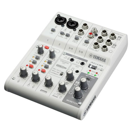 Yamaha AG06MK2 White Микшер 6-канальный для потокового вещания с аудиоинтерфейсом USB