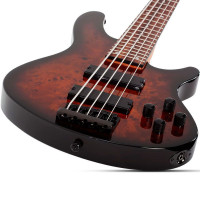 SCHECTER C-5 STANDARD TB Бас-гитара, 5 струн, 24 лада, цвет Tobacco Burl