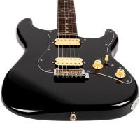 JET JS-400 BKR H Электрогитара, Stratocaster, HH Ceramic, цвет черный