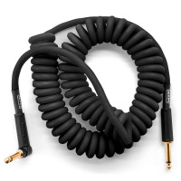 Dunlop DCICB15R Шнур гитарный витой JACK 1/4" (прямой) ⇔ JACK 1/4" (угловой), 4.6 м, чёрный