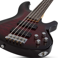 SCHECTER C-5 PLUS STCB Бас-гитара, 5 струн, 24 лада, цвет See Thru Cherry Burst 