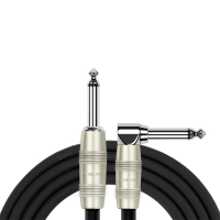 Kirlin IP-202PR 6M BK Шнур инструментальный JACK 1/4"(прямой) ⇔ JACK 1/4"(угловой), 6 метров, черный