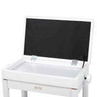 Rin LB-31WHG Банкетка с регулировкой высоты, дерево/искусственная кожа, белая, глянцевый лак