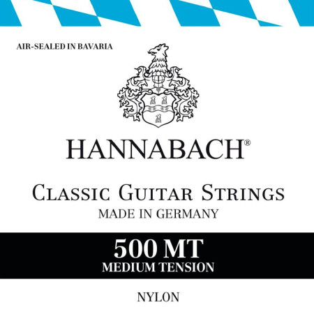 Hannabach 500MT Набор струн для классической гитары, посеребренная медь, среднее натяжение