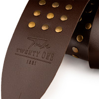 Twelve Twenty One 1221-75-3-BRN Ремень для гитары, кожаный, широкий, коричневый