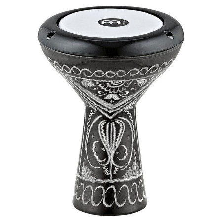 MEINL HE-1018 Mini Doumbek Думбек алюминиевый, 4" х 7.5", черный с гравировкой