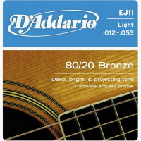 Набор струн для 6-струнной акустической гитары D`ADDARIO EJ11