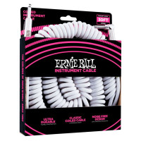 Ernie Ball 6045 Шнур инструментальный витой JACK 1/4" (прямой)⇔JACK 1/4" (прямой), длина 9м. белый