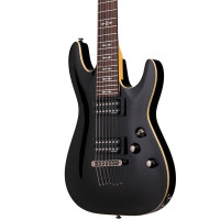 SCHECTER OMEN-7 BLK Электрогитара типа Stratocaster, 7 струн, цвет черный