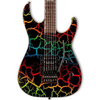 ESP LTD MIRAGE DELUXE '87 RBCRK Электрогитара 6-струнная, черная, с рисунком Rainbow Crackle