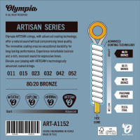 Olympia ART-A1152 Набор струн для 6-ти струнной акустической гитары 80/20 Bronze, размер 11-52