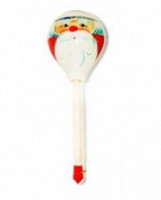 Деревянная ложка LHL8102 полубаская, роспись "Дед Мороз", Хохлома