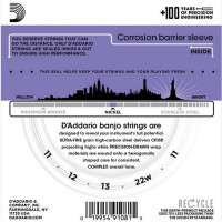 D'Addario EJ57 Набор струн для банжо, никель, размер 11-12-13-22w-11
