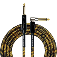 Kirlin IWB-202BFGL 6M WBO Шнур гитарный JACK 1/4"(прямой) ⇔ JACK 1/4"(угловой), 6 м., золотая волна