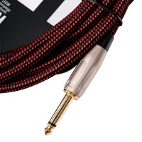 LEEM FBS-5(BK/RD) Шнур инструментальный JACK 1/4"(прямой) ⇔ JACK 1/4"(прямой), 5 м., черный/красный