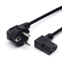 GoPower 00-00024536 Шнур питания евровилка-C13 (female) 1.8м ПВХ 0.75мм угловой, черный