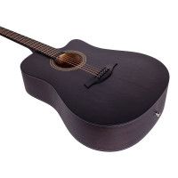 ROCKDALE Aurora D1 C BK Гитара акустическая Dreadnought с вырезом, цвет полупрозрачный черный