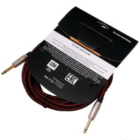 LEEM FAS-5(BK/RD) Шнур инструментальный JACK 1/4"(прямой) ⇔ JACK 1/4"(прямой), 5 м., черный/красный