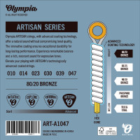 Olympia ART-A1047 Набор струн для 6-ти струнной акустической гитары 80/20 Bronze, размер 10-47
