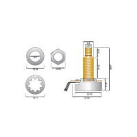 Потенциометр DIMARZIO EP-1201L Custom Taper Potentiometer 500K Long Shaft