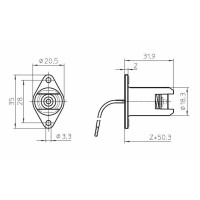 VS 30524 Патрон керамический, цоколь R7S, вывод 1.5кв.мм.