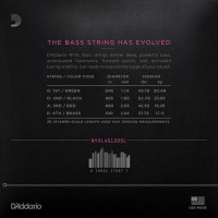 D'Addario NYXL45100SL Набор струн для бас-гитары, 4 струны, размер 45-100