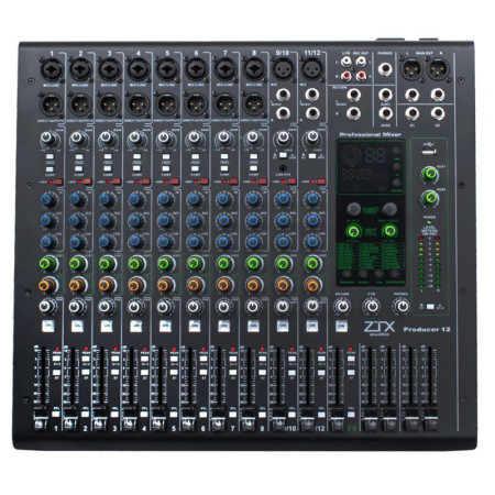 ZTX audio Producer 12 Микшерный пульт 8 (XLR/Jack), 2 (XLR), USB, MP3, Bluetooth, USB PC