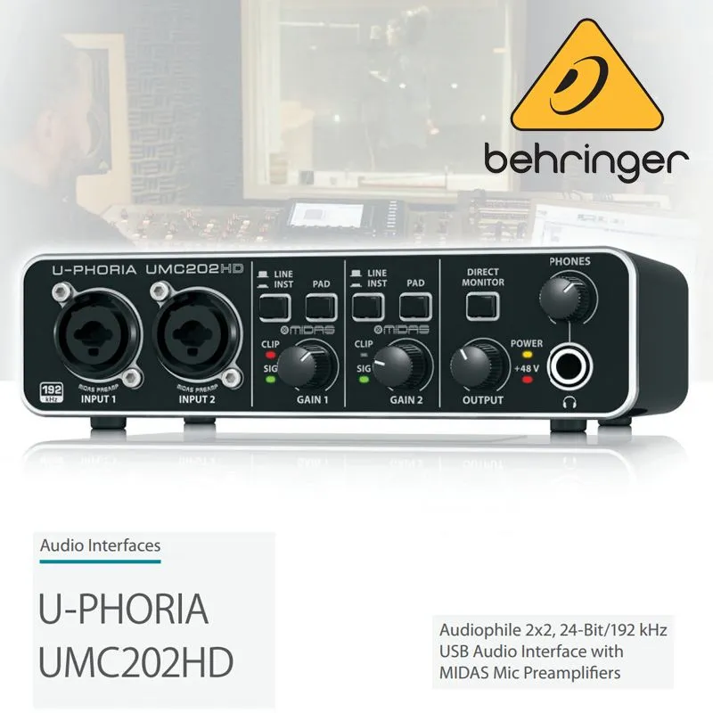 Внешняя звуковая карта behringer u phoria umc202hd